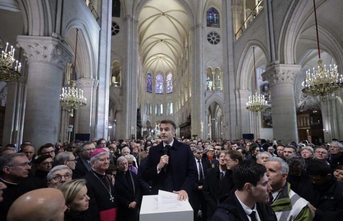 Emmanuel Macron celebra “il cantiere del secolo” in una cattedrale abbagliante