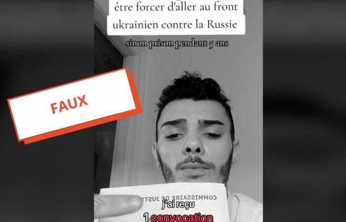 Su Tiktok un uomo afferma falsamente che la Francia lo sta mandando “con la forza” a combattere al fronte