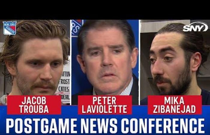 Mika Zibanejad, Jacob Trouba e Peter Laviolette parlano del pessimo primo periodo contro Phi che ha condannato i Rangers | SOGNI