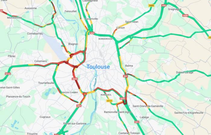 In diretta: traffico complicato sulla tangenziale di Tolosa questo venerdì sera