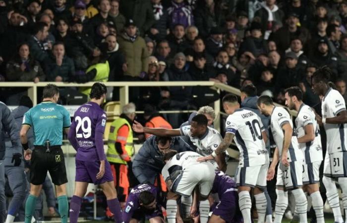 Bove, giocatore della Fiorentina, crolla durante la partita contro l'Inter