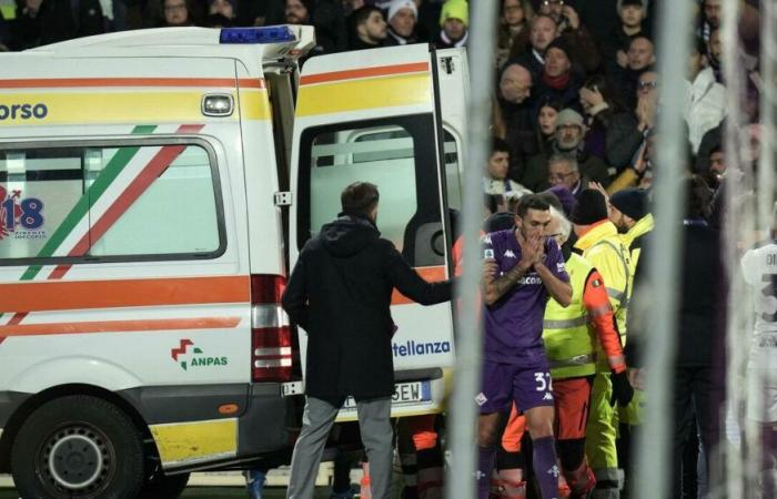 Bove crolla durante Fiorentina-Inter