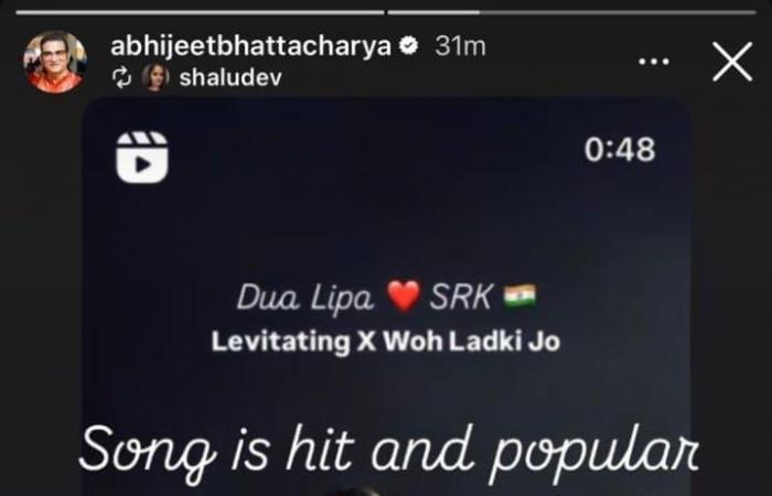 Abhijeet Bhattacharya è salato riguardo alla traccia “Dua Lipa x SRK” che diventa virale? Amplifica i post su come non ottenere credito