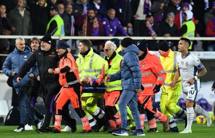 Il centrocampista della Fiorentina Bove in ospedale dopo aver avuto un collasso durante la partita con l’Inter