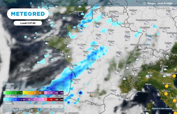 le nostre mappe mostrano l’arrivo di una perturbazione. Quali regioni sono interessate e a che ora del giorno?