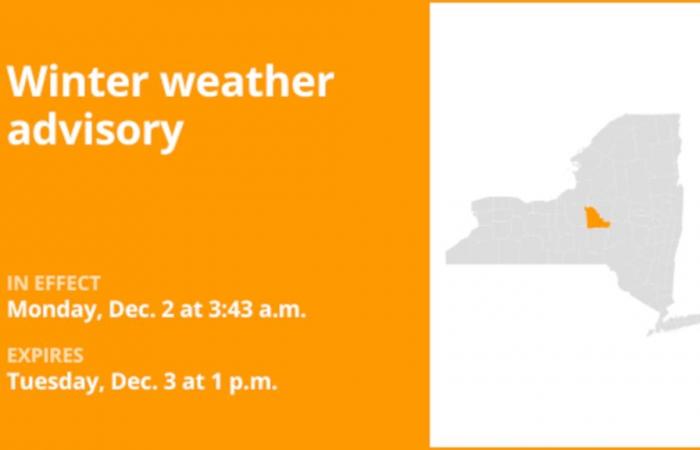 Contea di Madison con allerta meteo invernale fino a martedì pomeriggio