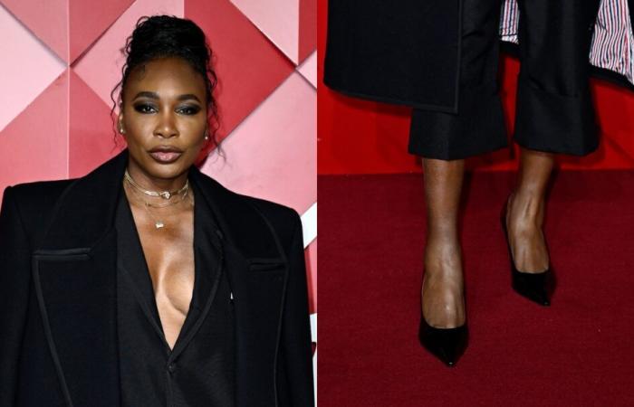 Venus Williams sceglie i classici con décolleté nere lucide ai Fashion Awards 2024 a Londra