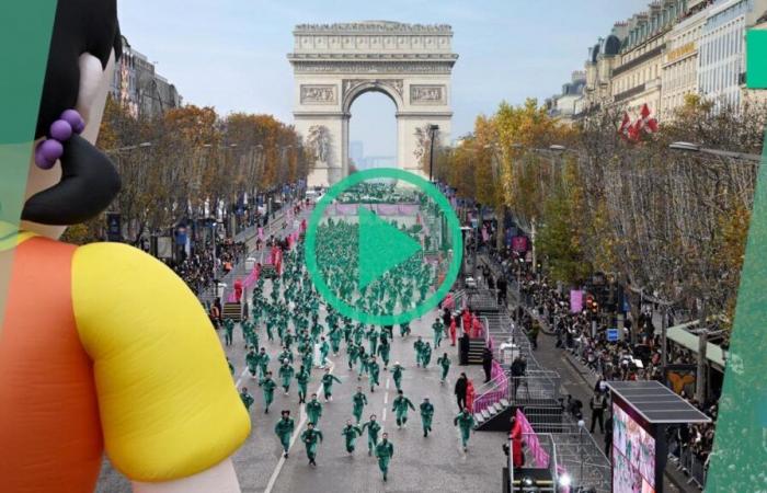 Per la seconda stagione di “Squid Game”, un gigantesco campo “1, 2, 3, Soleil” installato sugli Champs-Élysées