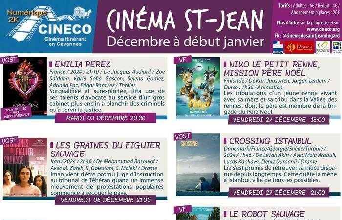 Cinéco, cinema itinerante nelle Cevenne – dicembre 2024 Cineco cinema – Stevenson Saint-Jean-du-Gard Martedì 3 dicembre 2024