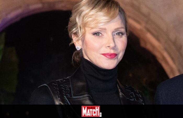 Charlene di Monaco si esibisce in pelle nera per una serata a due con Albert