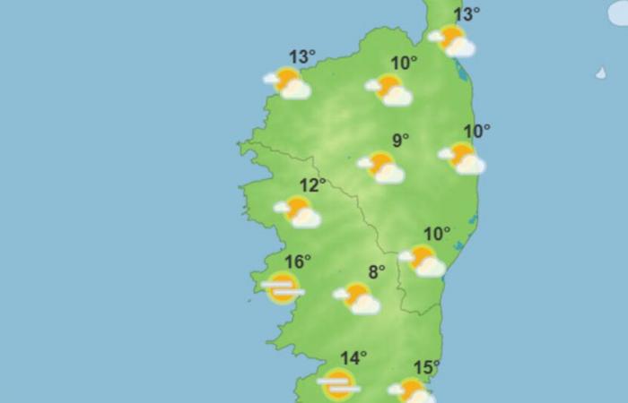 Previsioni meteo per questo mercoledì 4 dicembre 2024 in Corsica