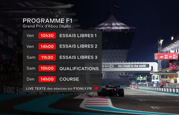 Programma e orari del Gran Premio F1 di Abu Dhabi 2024