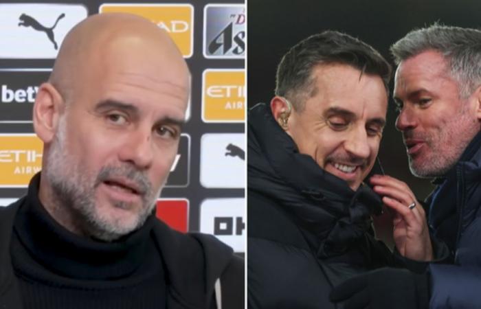 Pep Guardiola risponde a Jamie Carragher e Gary Neville per l’affermazione “ridicola” degli esperti di Sky Sports – Man Utd