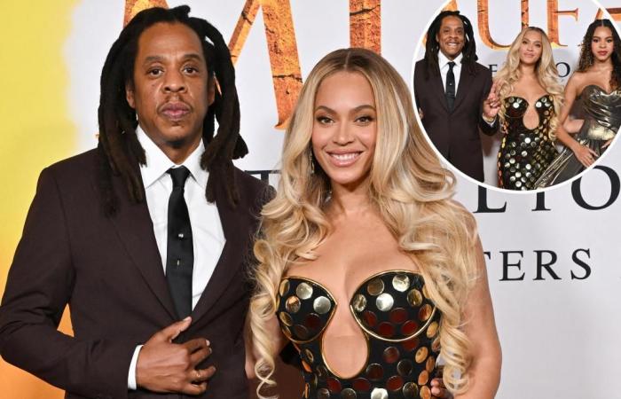 Jay-Z sorride con Beyoncé e Blue Ivy alla première di ‘Mufasa’ dopo la causa per stupro