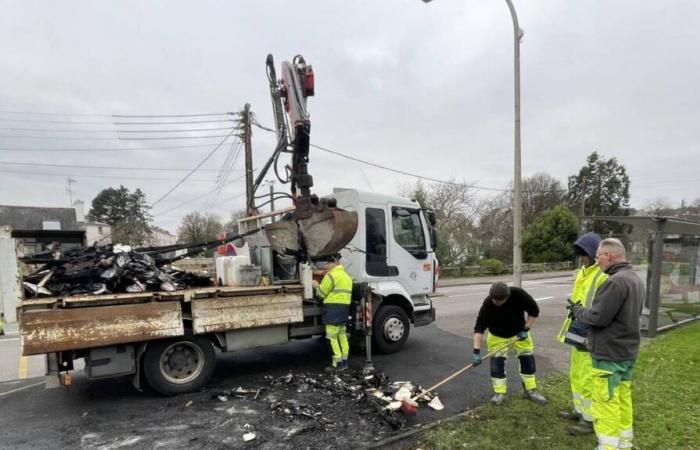 Un armadietto per le donazioni distrutto da un incendio a Quimper