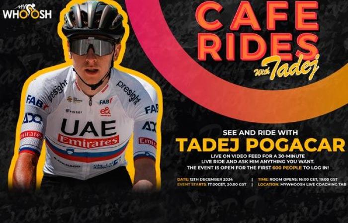 Pedala con Tadej Pogačar – Partecipa all'esclusivo Coffee Ride MyWhoosh