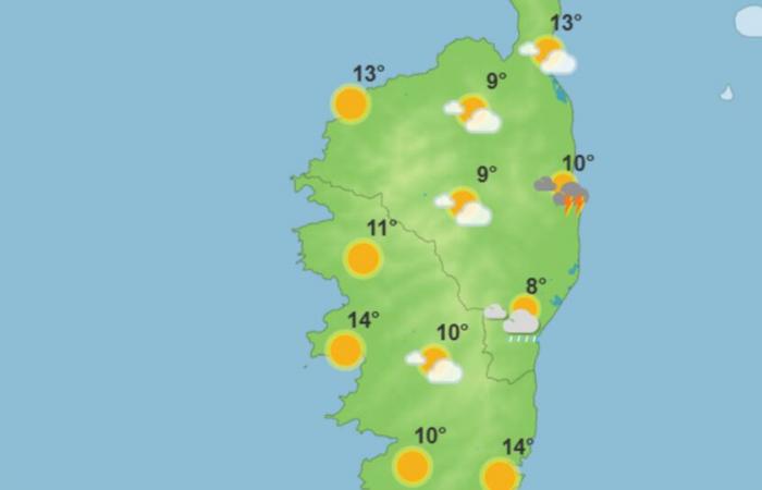 Previsioni meteo per questo mercoledì 11 dicembre 2024 in Corsica