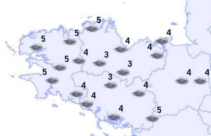 Il tempo in Bretagna: temperature invernali questo venerdì