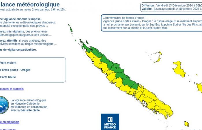 BOLLETTINO METEO. Forti piogge previste in Loyalty e in parte della Grande Terre, Météo France NC rinnova la sua vigilanza