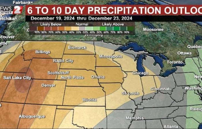 Cielo prevalentemente nuvoloso con possibilità di neve su tutto il Grande Nebraska