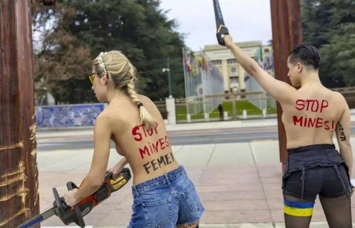 Ucraina: Femen attacca Broken Chair per denunciare l’inerzia dell’ONU