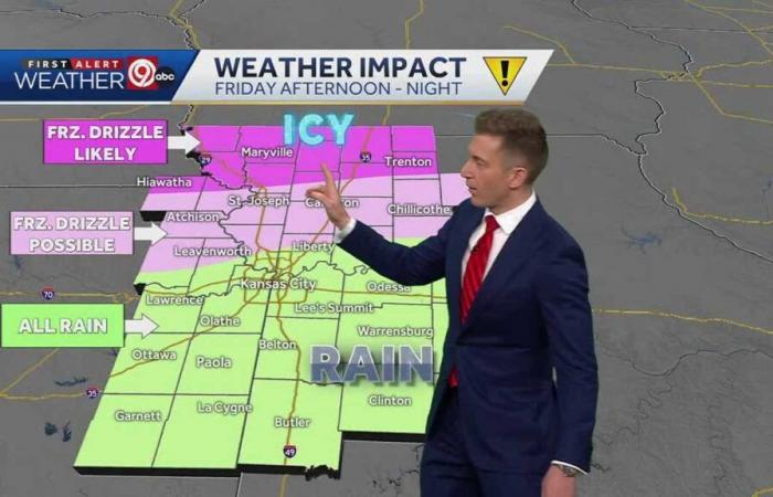 Una pioggerellina gelida potrebbe significare strade ghiacciate per parti dell’area di Kansas City
