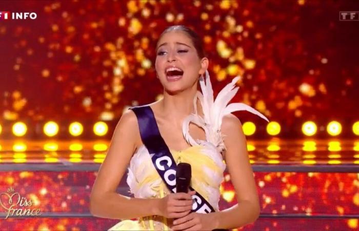 Miss Francia 2025: il momento di solitudine di una Miss di fronte a una domanda è uno dei momenti più suggestivi della serata