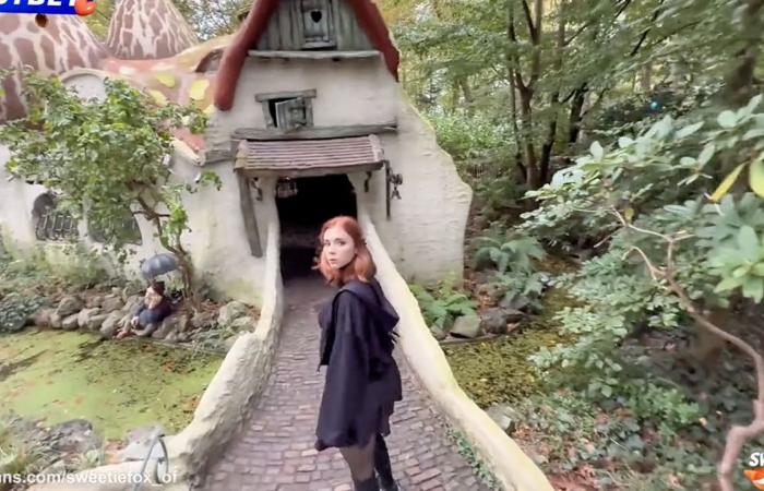 Una modella 18+ cammina attraverso l’Efteling in un video piccante sul sito porno