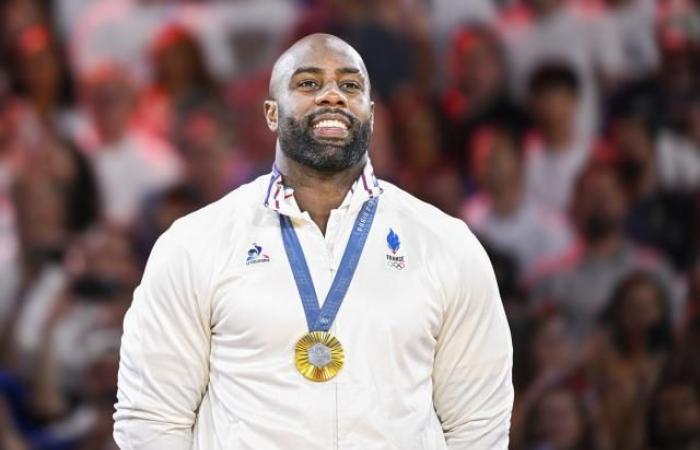 Teddy Riner con i Blues al Grande Slam di Parigi all'inizio di febbraio