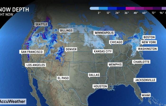 La mappa della neve di Natale mostra che metà degli Stati Uniti hanno la possibilità di festeggiare il Bianco Natale