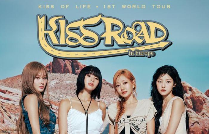 Kiss Of Life, il gruppo K-pop femminile, in concerto allo Zénith di Parigi nel marzo 2025