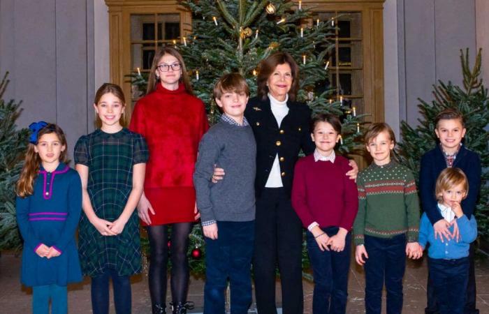 Gli 8 nipoti della regina Silvia si sono riuniti per addobbare gli alberi di Natale con la nonna