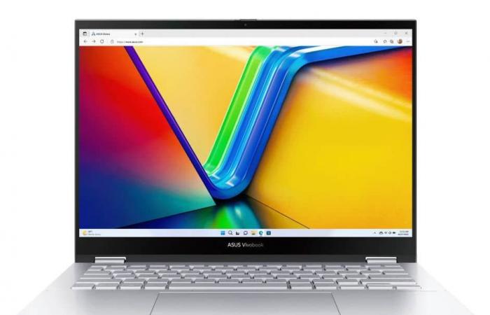 Promo € 1.049 Asus VivoBook S 14 Flip TN3402YA-KN250W, PC portatile 2 in 1 Tablet touchscreen OLED 14″ 2.8K Argento facile da trasportare 8 ore Ryzen 7 SSD 1 TB