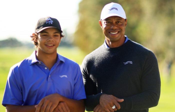 Golf: Tiger Woods teme il giorno in cui suo figlio Charlie Woods, 15 anni, lo batterà su 18 buche