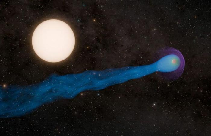 Gli astronomi osservano un pianeta extrasolare con una gigantesca “coda” di gas