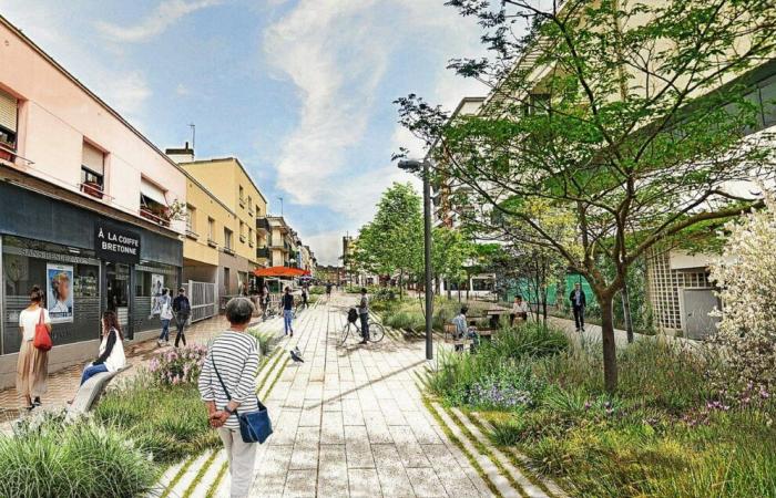 Pedonale e verde, rue de la Patrie a Lorient trasformata nel 2025