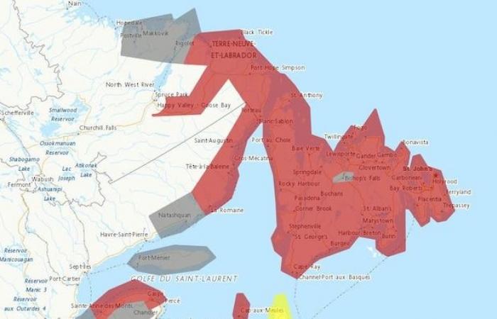 Basse-Côte-Nord: da 25 a 35 cm di neve e venti violenti questo fine settimana