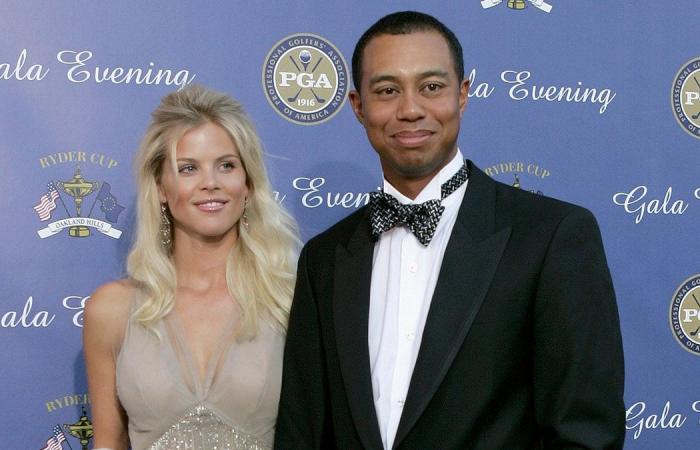 Tiger Woods e la sua ex moglie Elin Nordegren condividono un commosso abbraccio dopo il torneo di golf.