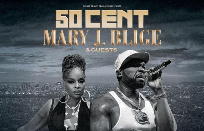 50 Cent e Mary J. Blige in concerto all'Arena La Défense di Parigi nel luglio 2025