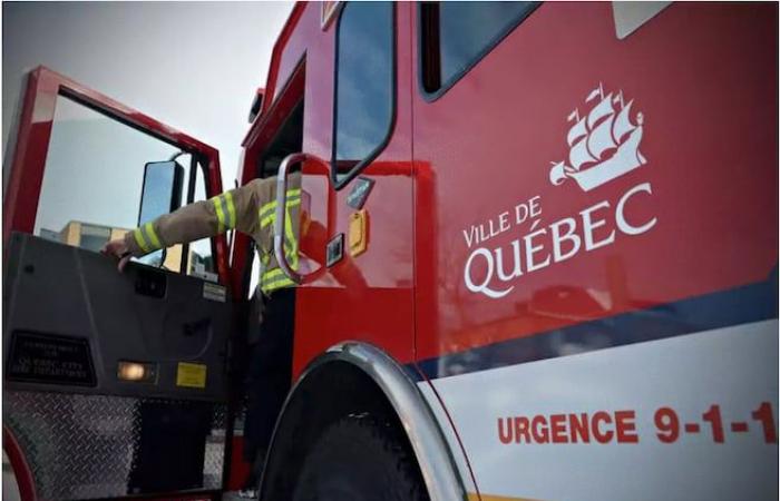 Incendio in un edificio a Beauport