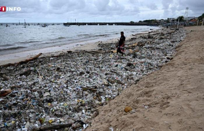 una marea di rifiuti di plastica si riversa sulle spiagge di Bali