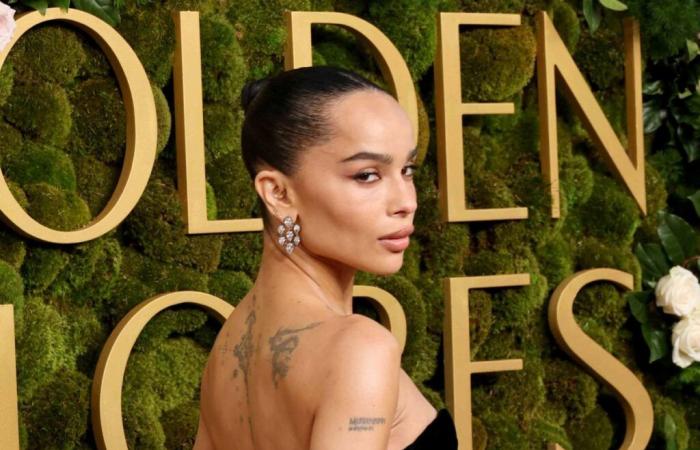 L’abito scollato a cuore di Zoë Kravitz porta un’eleganza discreta ai Golden Globes 2025