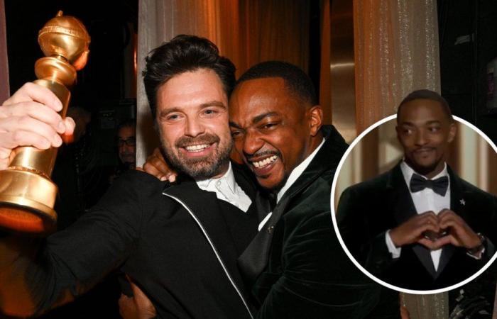 “Anthony Mackie di Captain America manda i suoi saluti a Sebastian Stan, collega Marvel e star di ‘Avengers’, ai Golden Globes: “Siamo ancora amici”