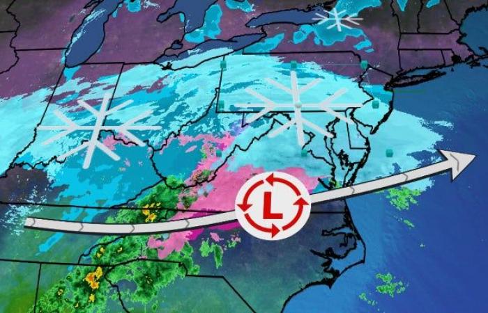 La tempesta invernale Blair porta forti nevicate nel Medio Atlantico