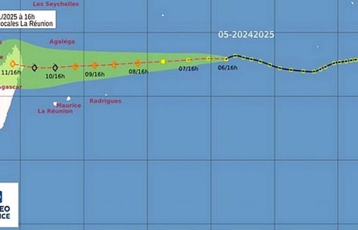 un’area disturbata sotto sorveglianza a est dei Mascarenes