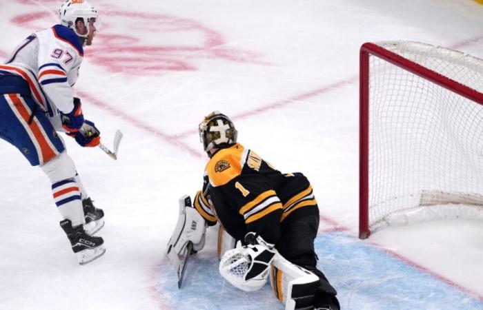 riepilogo delle partite tra cui quella tra Oilers e Bruins