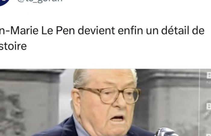 “Le Gorafi” spiega il titolo del suo articolo che annuncia la morte del cofondatore del Fronte Nazionale