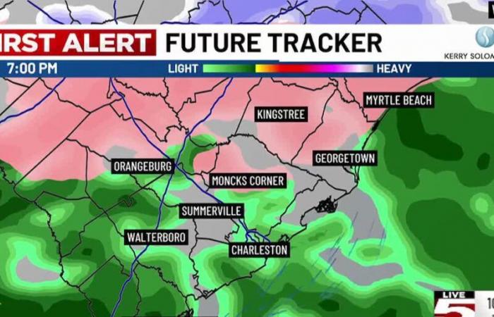 Breve finestra di neve, possibile nevischio su parti del Lowcountry venerdì