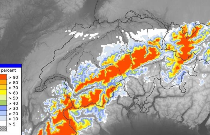 Il limite della neve sta cadendo – dove ora c’è la neve