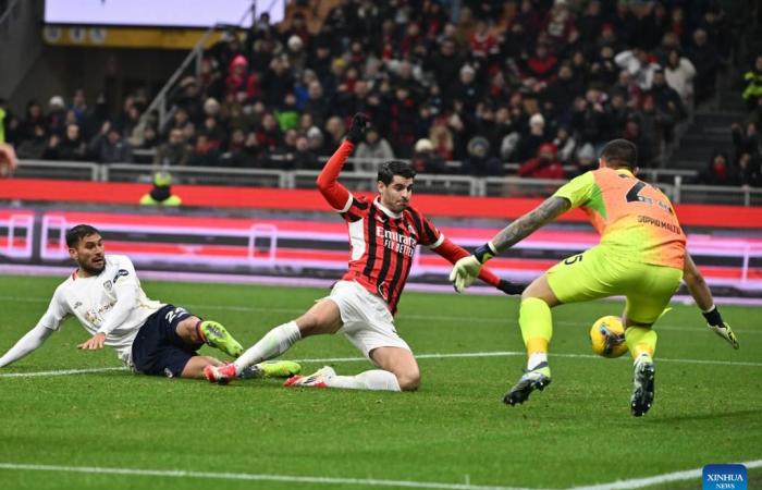 Partita di calcio di serie A: Milan-Cagliari-Xinhua